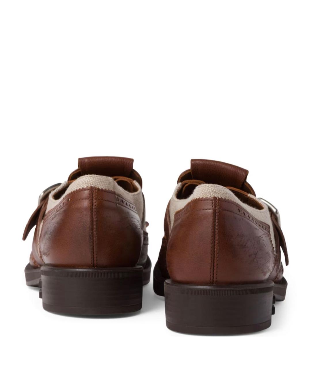 MIU MIU Коричневые кожаные лоферы, фото 4