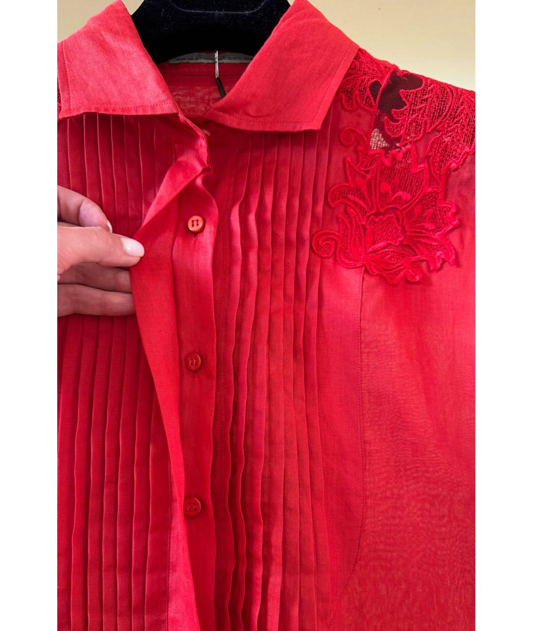 ERMANNO SCERVINO Красная льняная блузы, фото 7