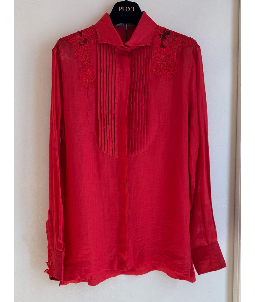 ERMANNO SCERVINO Красная льняная блузы, фото 6