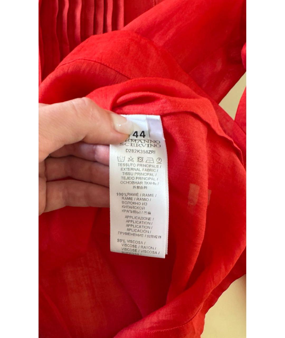 ERMANNO SCERVINO Красная льняная блузы, фото 8