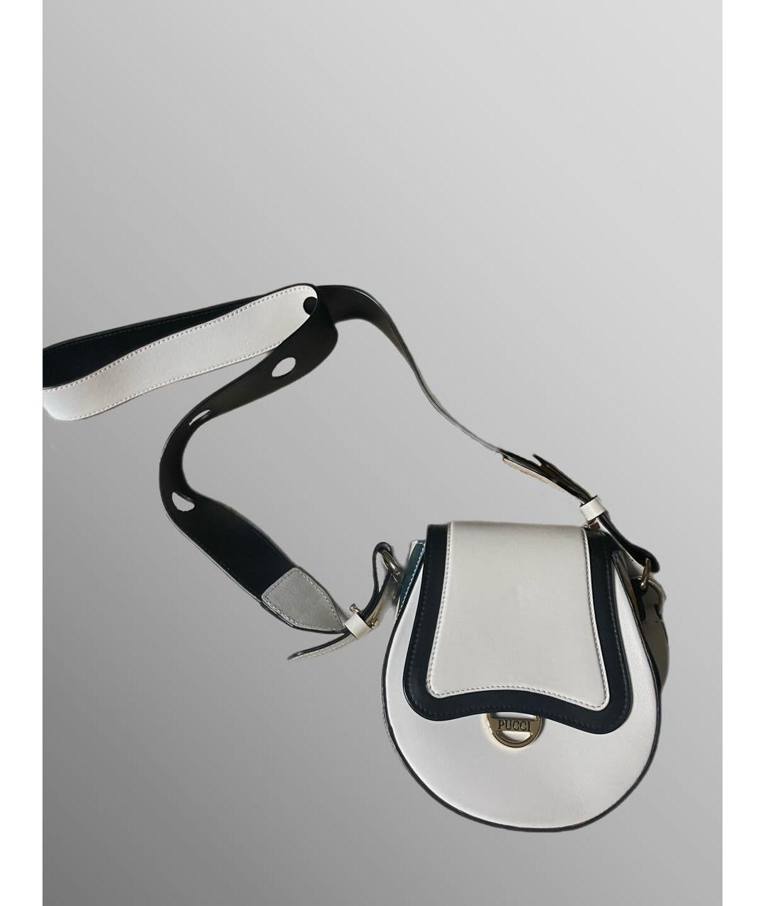 EMILIO PUCCI Белая кожаная сумка через плечо, фото 4
