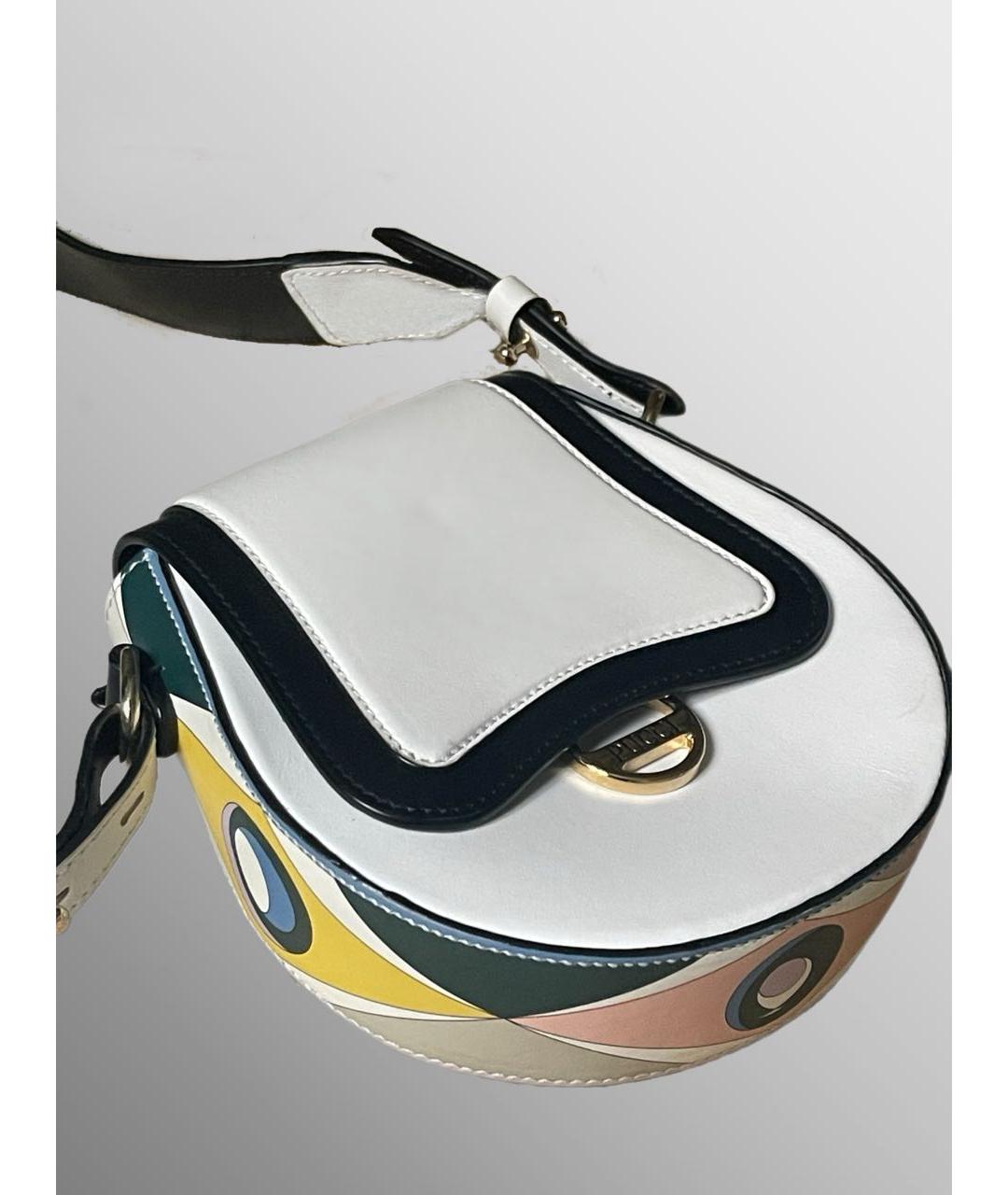 EMILIO PUCCI Белая кожаная сумка через плечо, фото 2