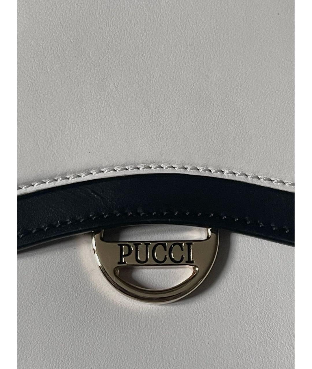 EMILIO PUCCI Белая кожаная сумка через плечо, фото 3