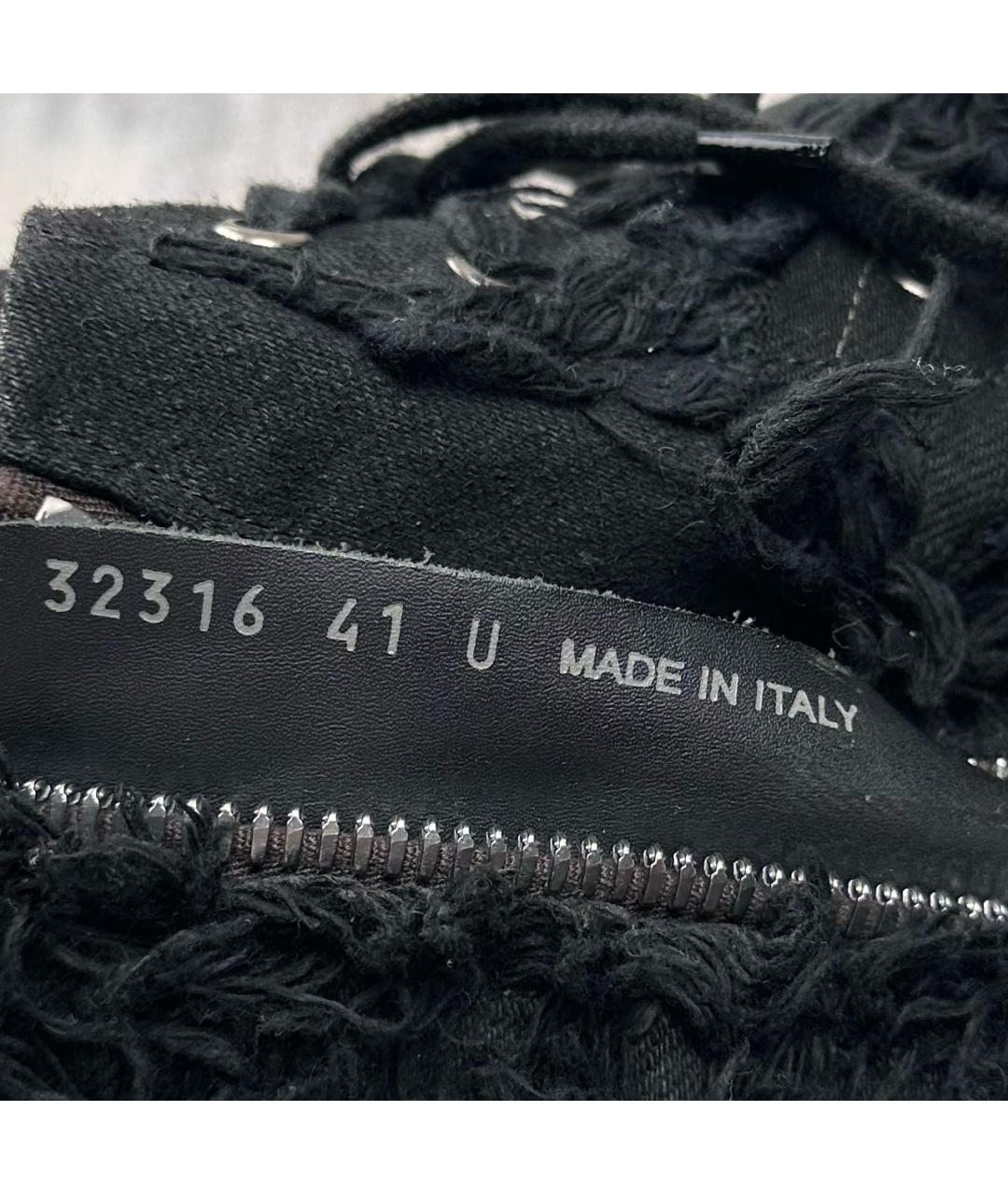 RICK OWENS DRKSHDW Черные текстильные высокие кроссовки / кеды, фото 7