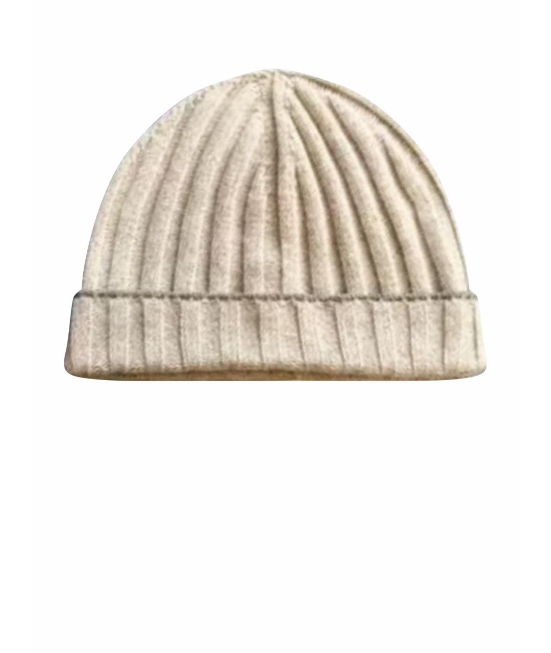 BRUNELLO CUCINELLI Бежевая кашемировая шапка, фото 1