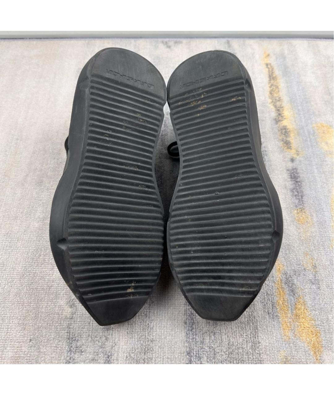 RICK OWENS DRKSHDW Черные текстильные низкие кроссовки / кеды, фото 6