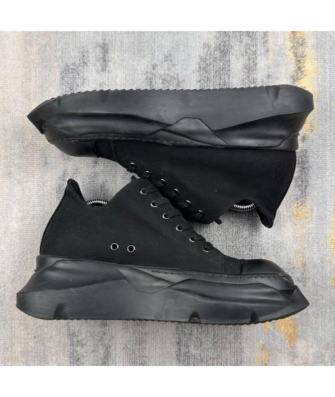 RICK OWENS DRKSHDW Черные текстильные низкие кроссовки / кеды, фото 4