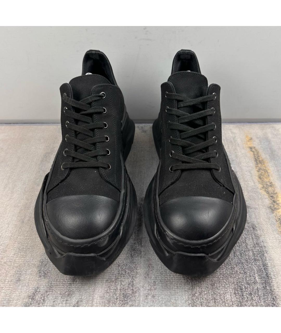 RICK OWENS DRKSHDW Черные текстильные низкие кроссовки / кеды, фото 3
