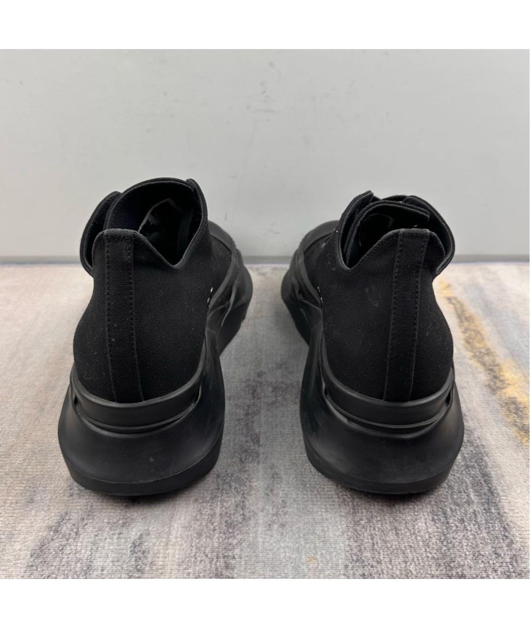RICK OWENS DRKSHDW Черные текстильные низкие кроссовки / кеды, фото 5