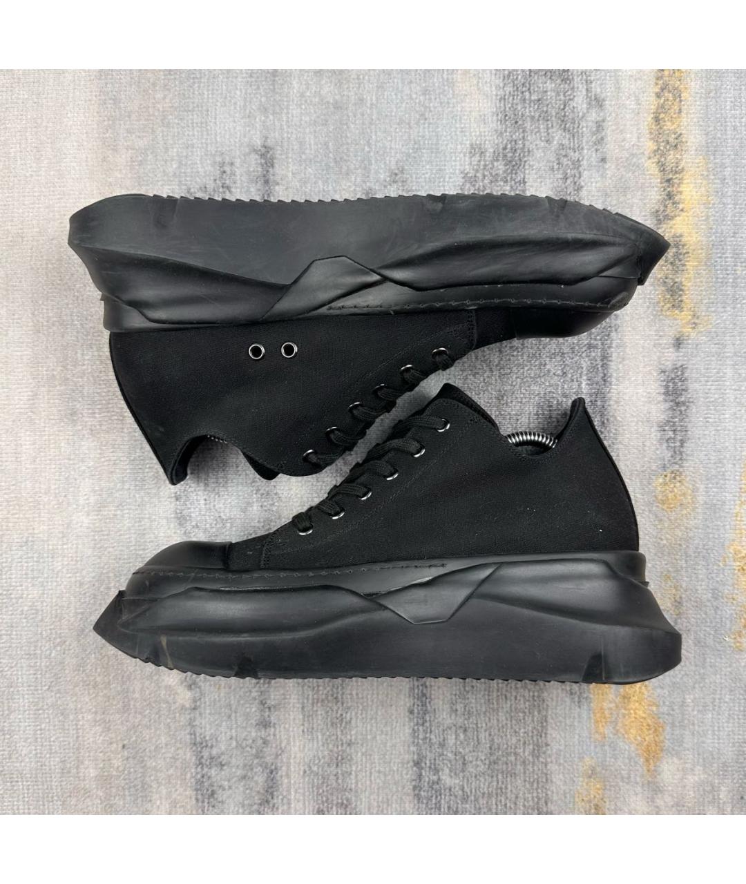 RICK OWENS DRKSHDW Черные текстильные низкие кроссовки / кеды, фото 9