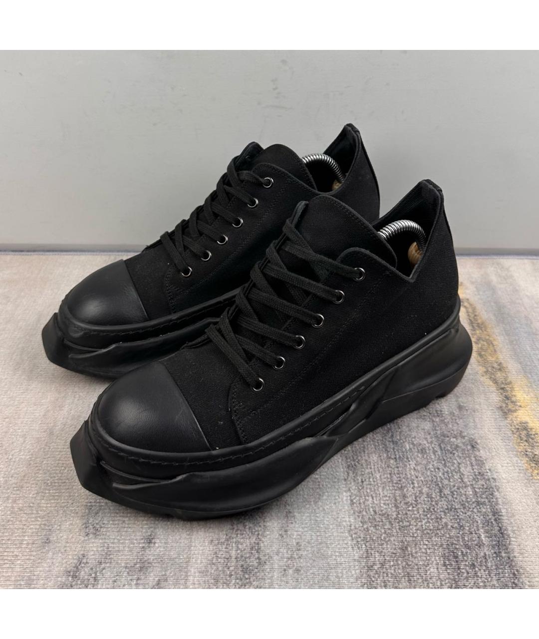 RICK OWENS DRKSHDW Черные текстильные низкие кроссовки / кеды, фото 2
