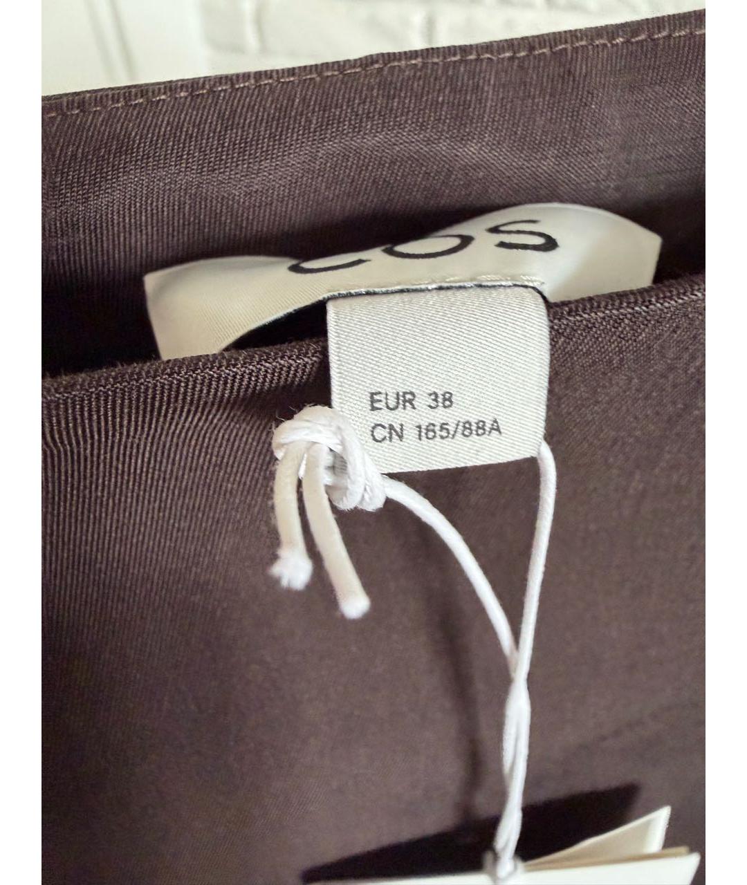 COS Коричневое хлопковое повседневное платье, фото 3