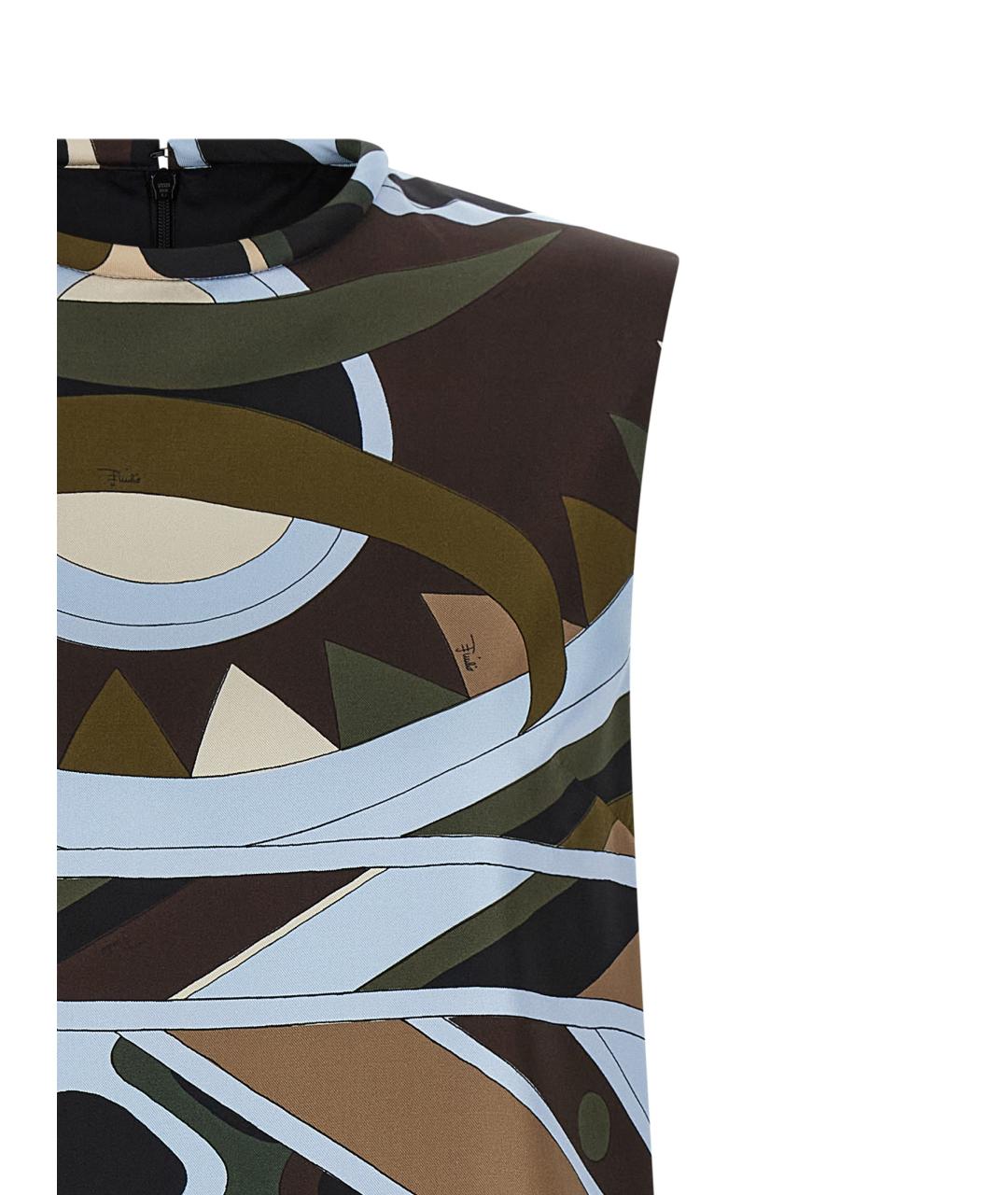 EMILIO PUCCI Мульти шелковое повседневное платье, фото 2