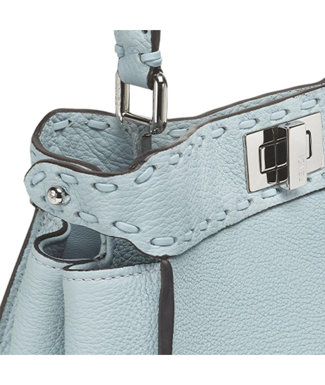 FENDI Голубая кожаная сумка через плечо, фото 5