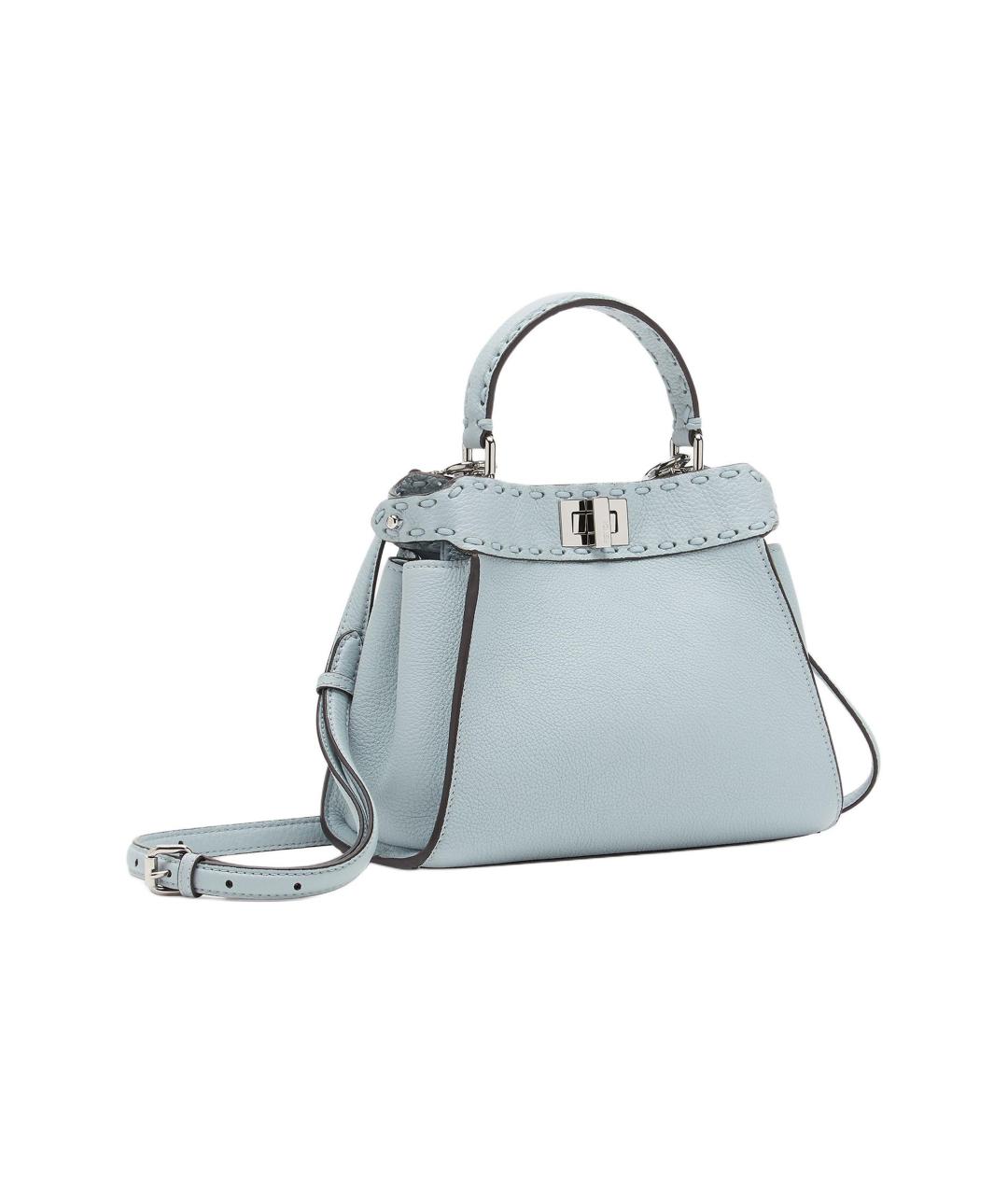 FENDI Голубая кожаная сумка через плечо, фото 2