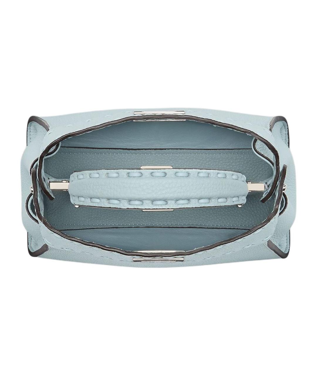 FENDI Голубая кожаная сумка через плечо, фото 4