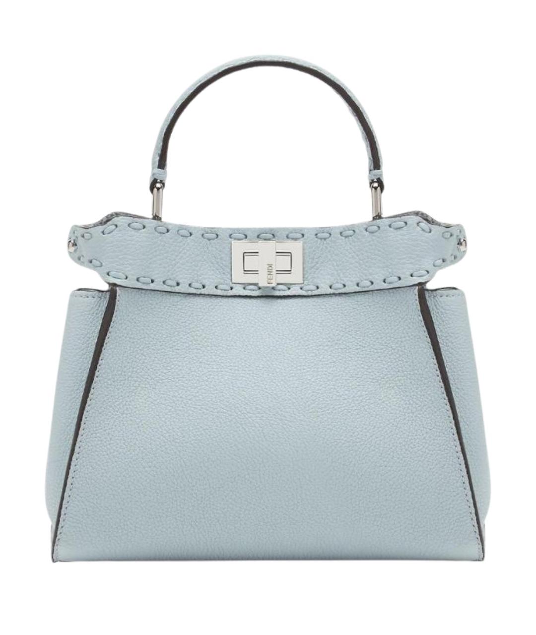 FENDI Голубая кожаная сумка через плечо, фото 1