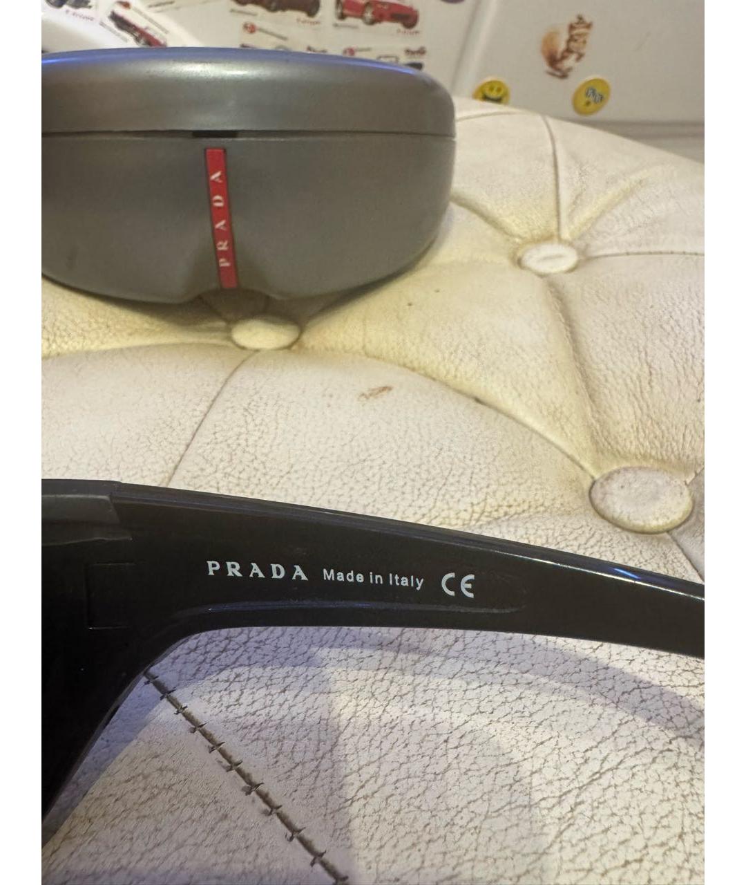 PRADA Черные пластиковые солнцезащитные очки, фото 5