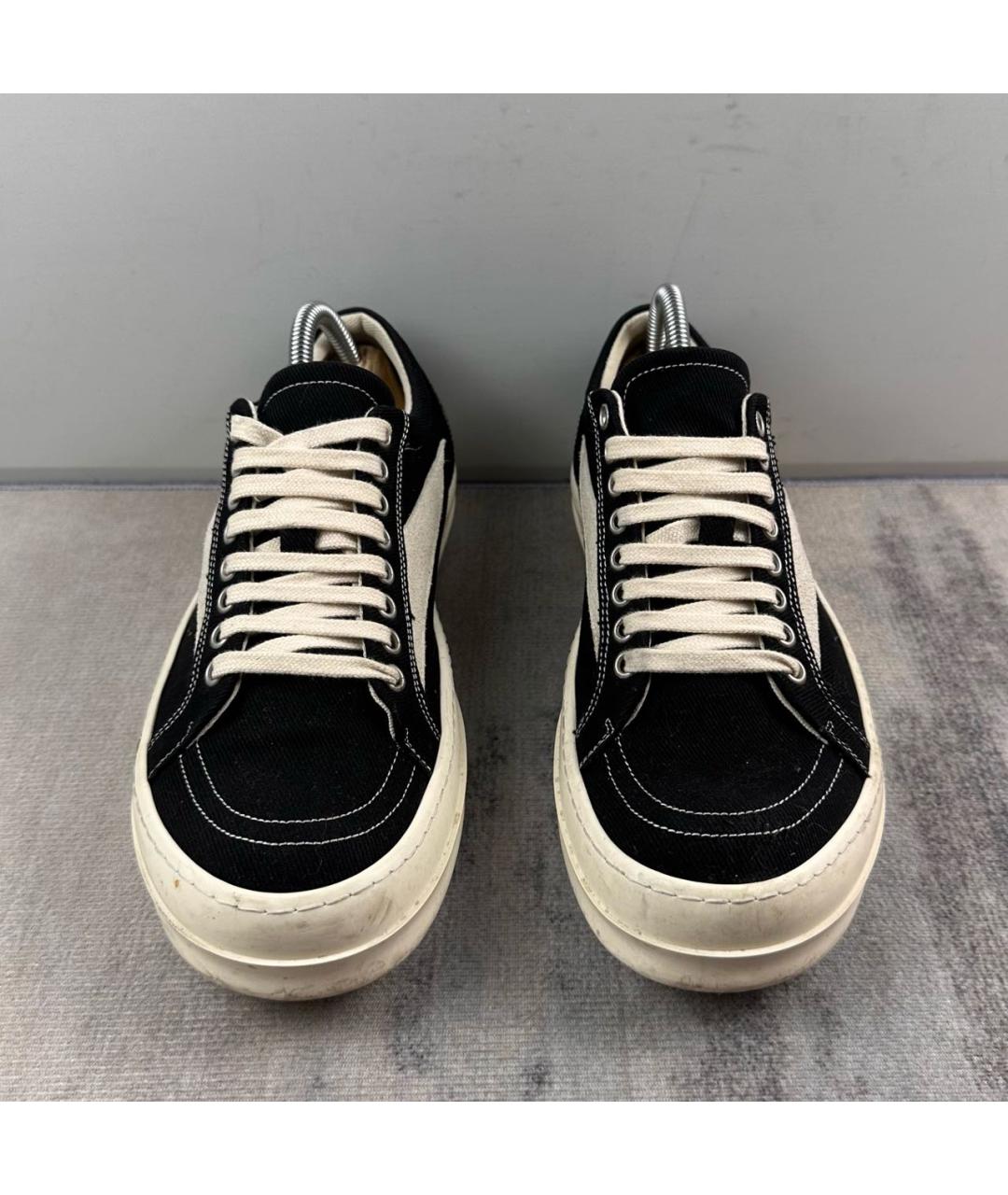 RICK OWENS DRKSHDW Черные замшевые низкие кроссовки / кеды, фото 2