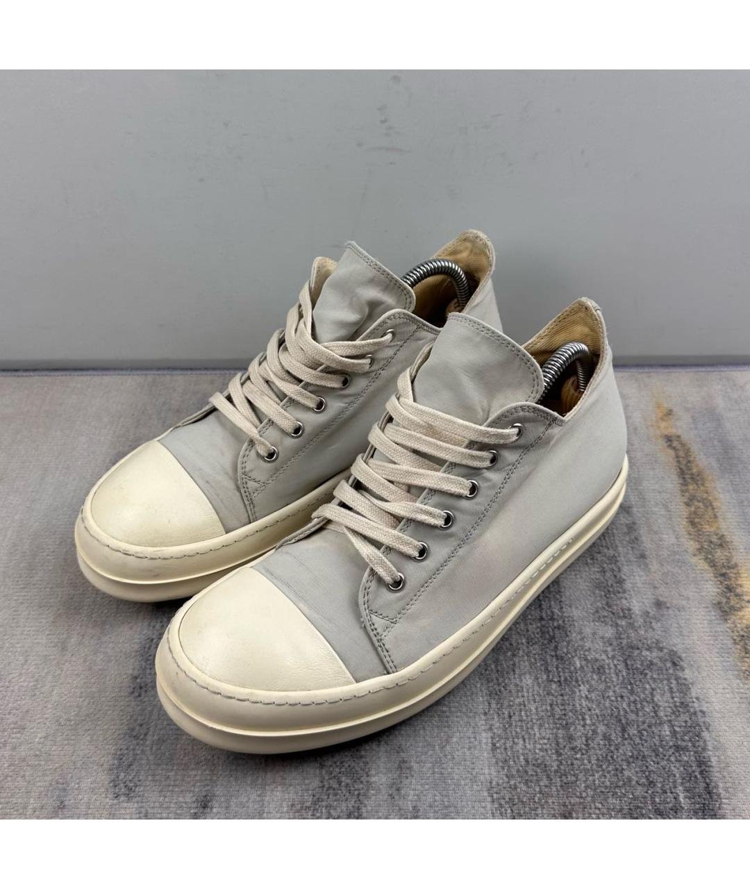 RICK OWENS Серые неопреновые низкие кроссовки / кеды, фото 2