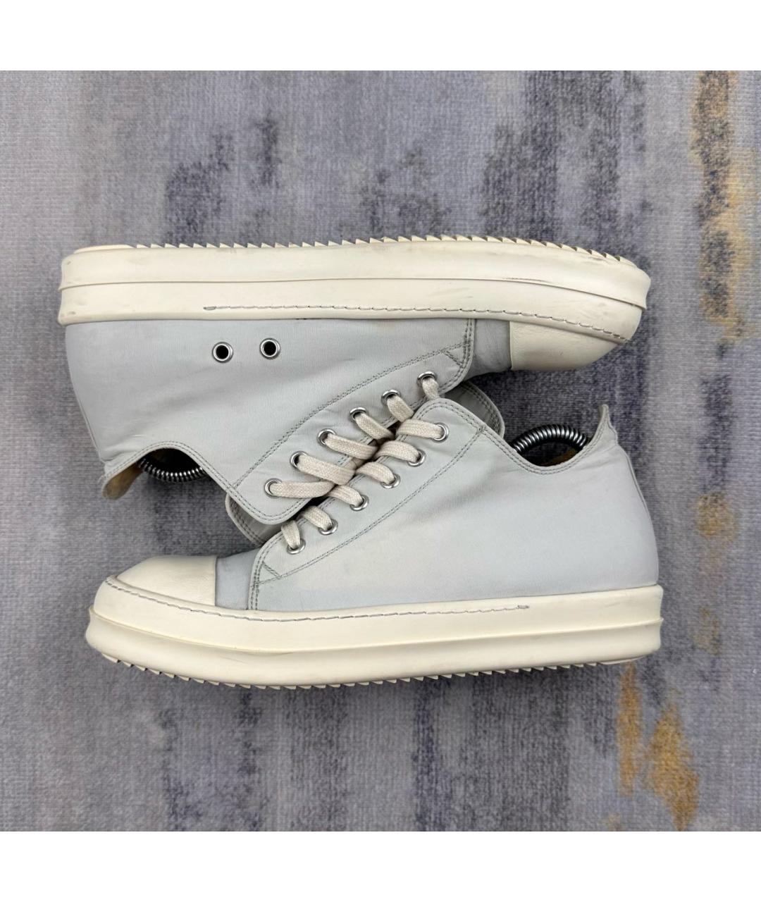 RICK OWENS Серые неопреновые низкие кроссовки / кеды, фото 9