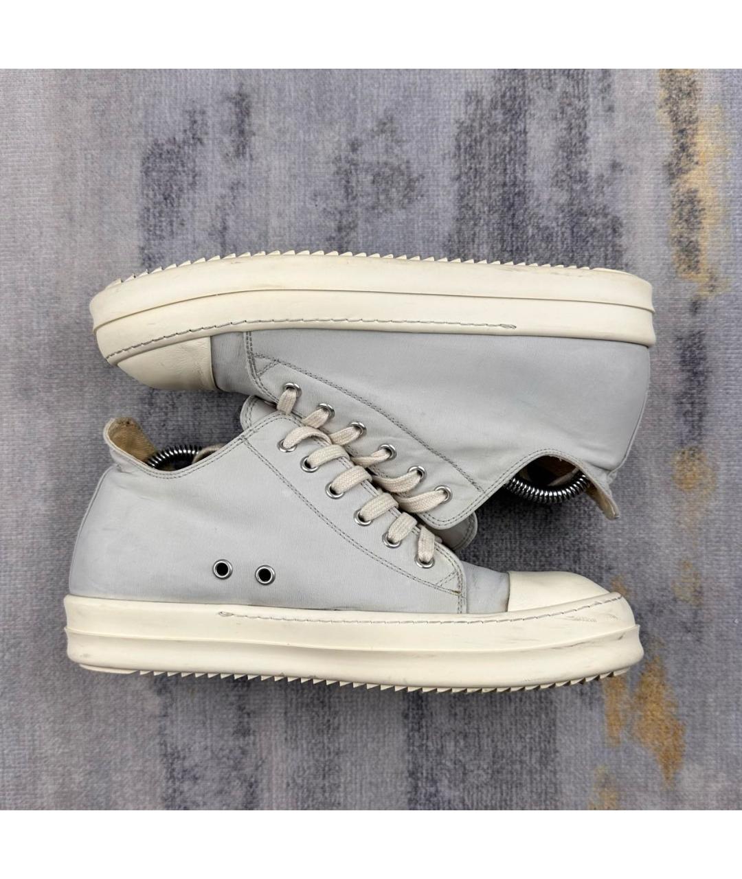 RICK OWENS Серые неопреновые низкие кроссовки / кеды, фото 4