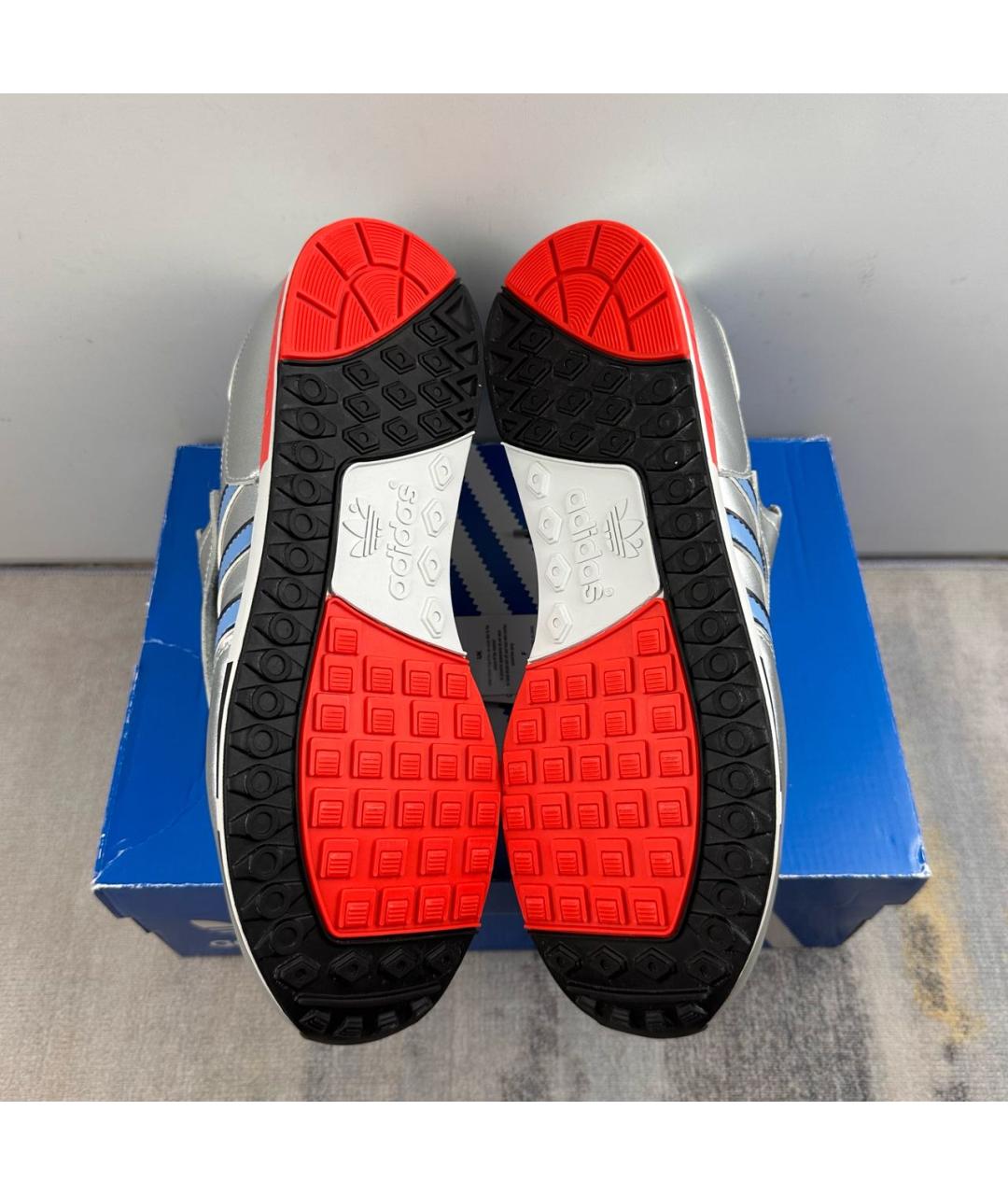 ADIDAS Серебряные кожаные низкие кроссовки / кеды, фото 6