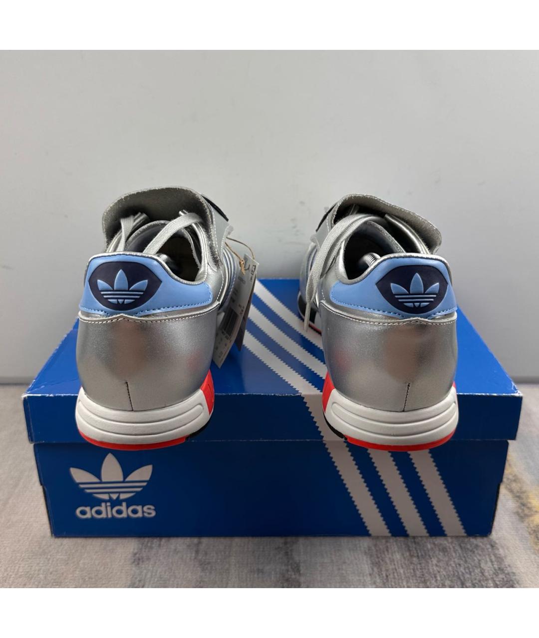 ADIDAS Серебряные кожаные низкие кроссовки / кеды, фото 5