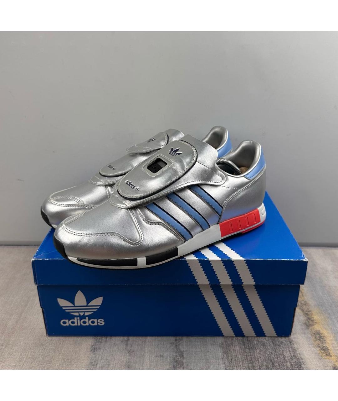 ADIDAS Серебряные кожаные низкие кроссовки / кеды, фото 9