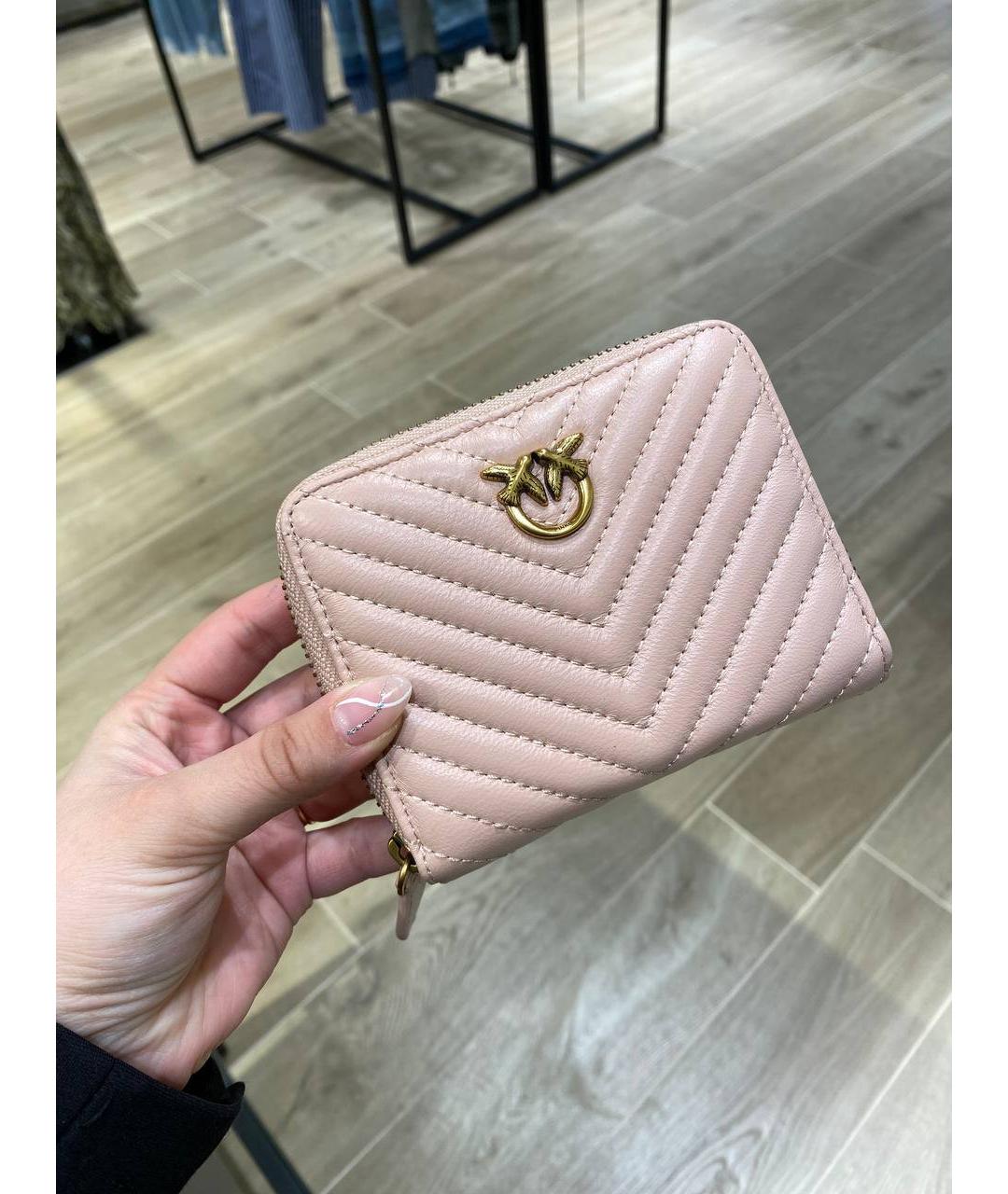 PINKO Розовый кожаный кошелек, фото 4