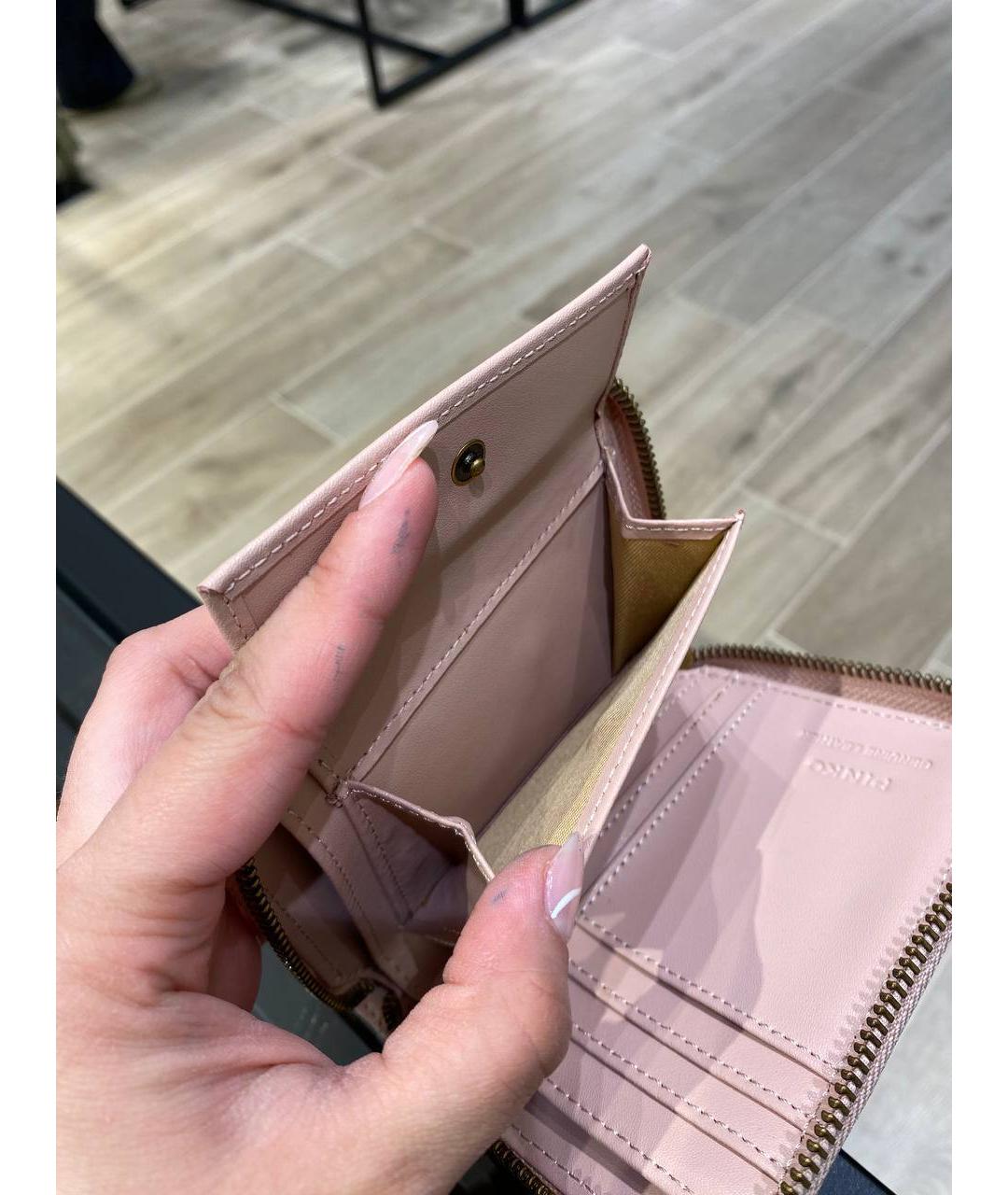 PINKO Розовый кожаный кошелек, фото 7