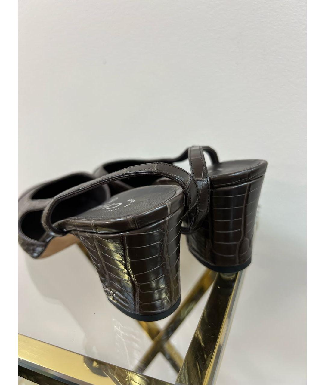 CHANEL Коричневые туфли из экзотической кожи, фото 4