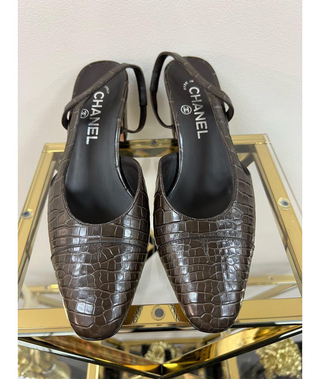 CHANEL Коричневые туфли из экзотической кожи, фото 2