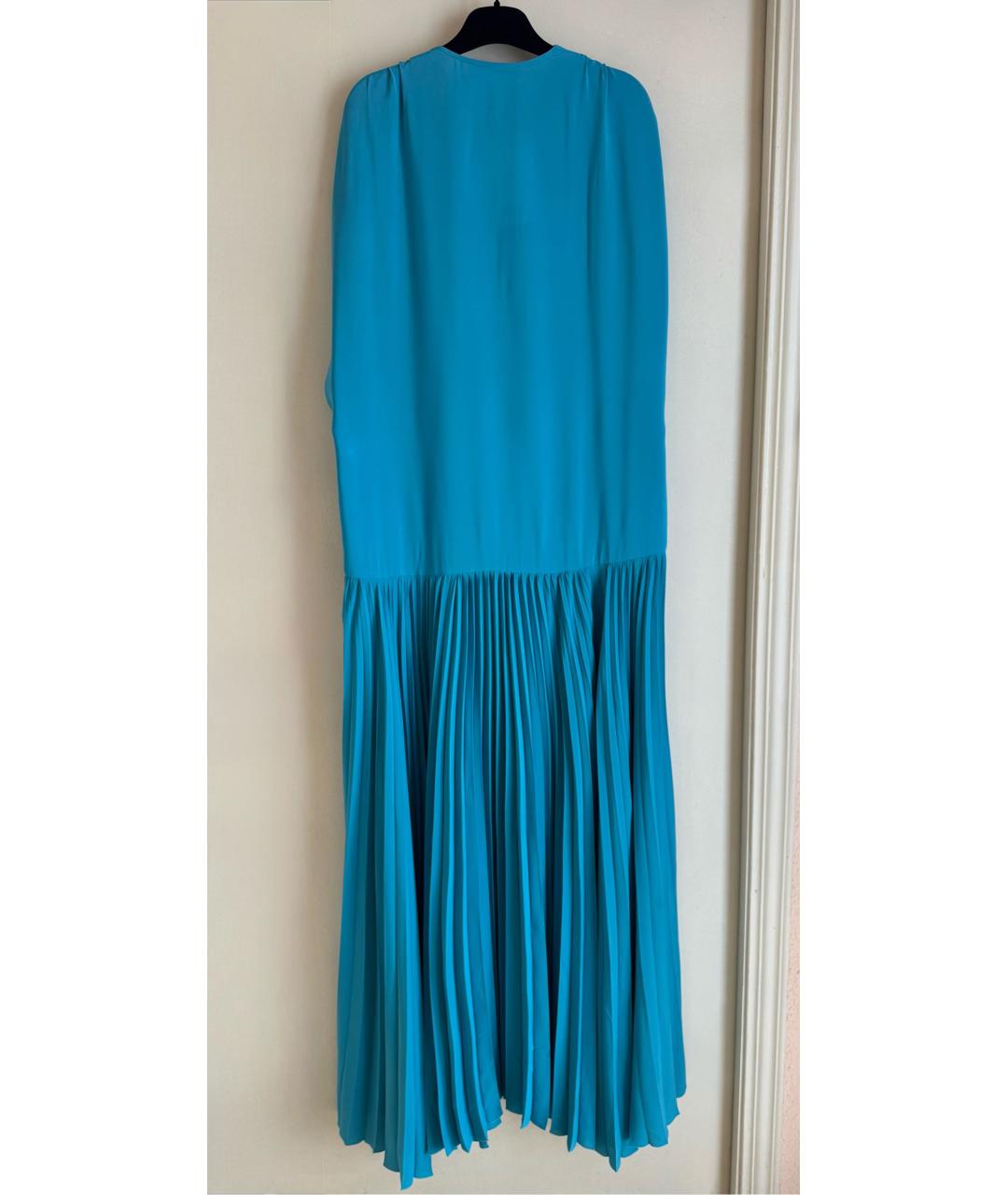 ERIKA CAVALLINI Бирюзовое ацетатное вечернее платье, фото 6