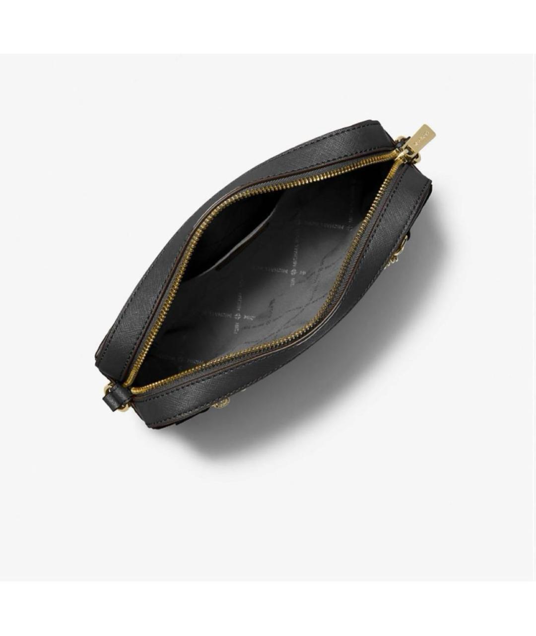 MICHAEL KORS Черная кожаная сумка через плечо, фото 2