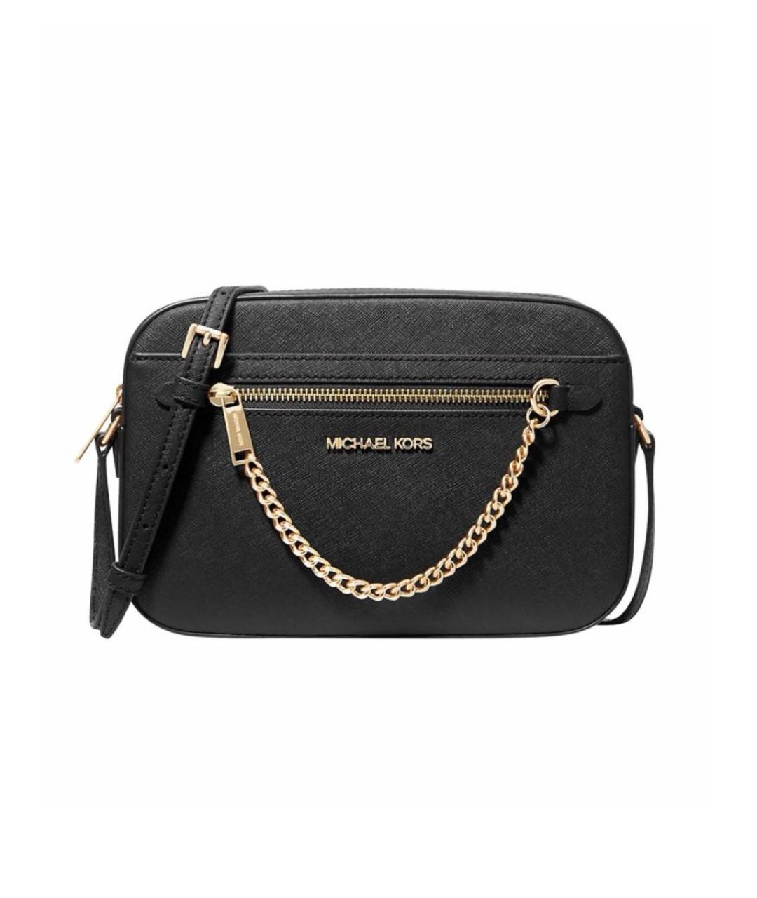 MICHAEL KORS Черная кожаная сумка через плечо, фото 1