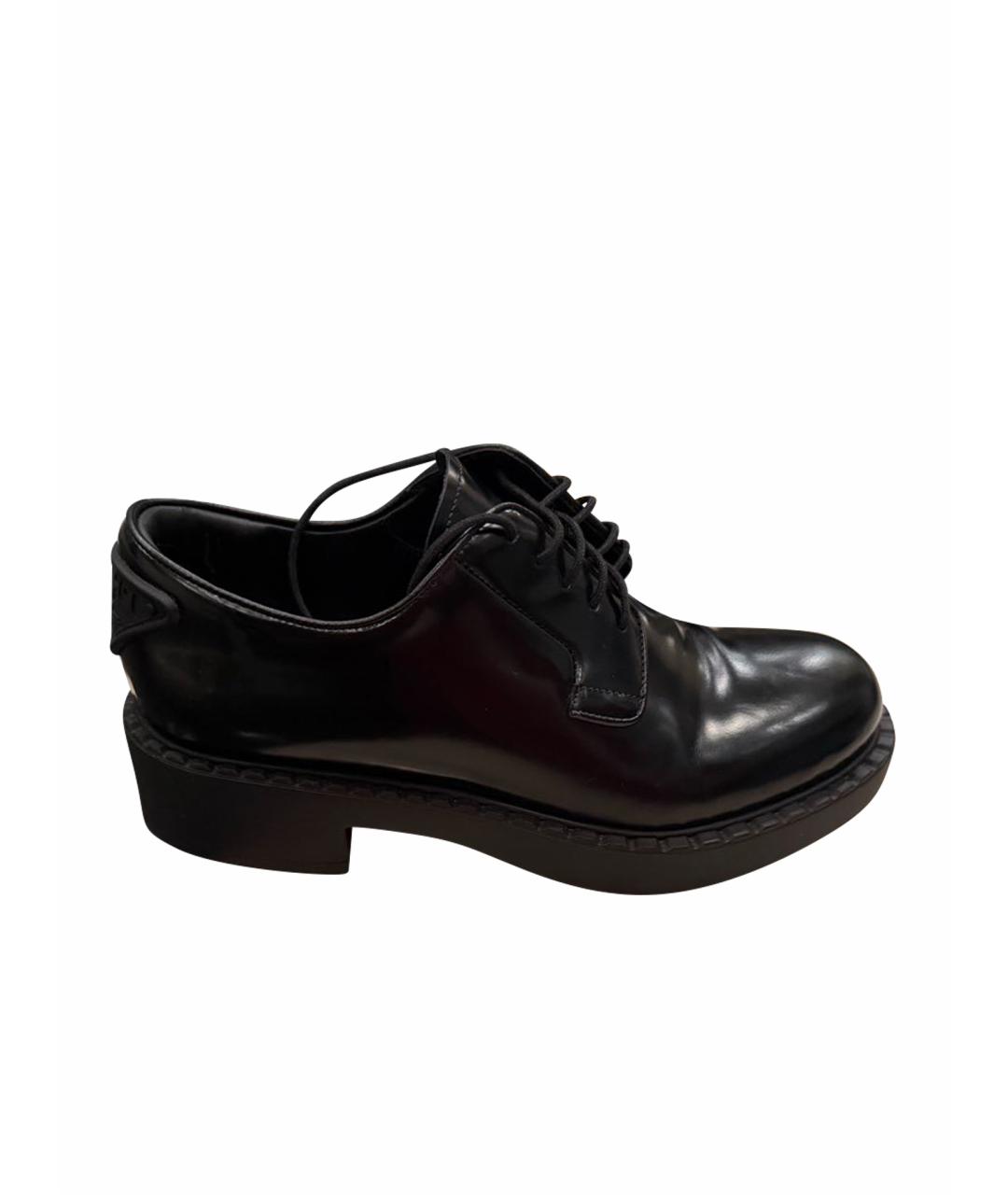 PRADA Черные кожаные лоферы, фото 1