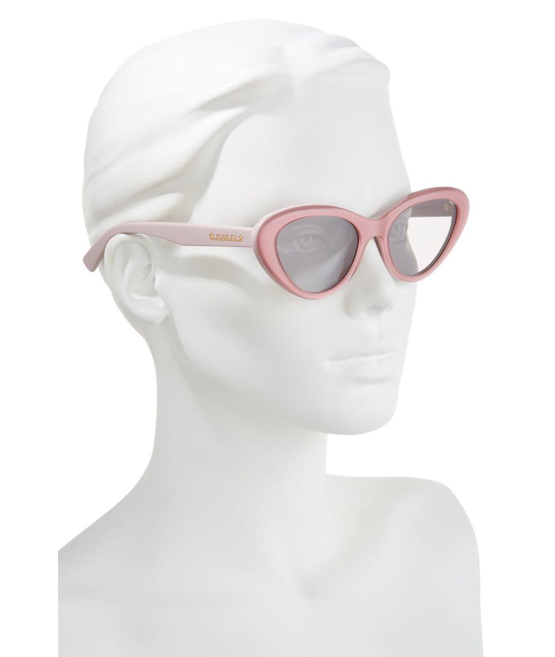 GUCCI Розовые пластиковые солнцезащитные очки, фото 3