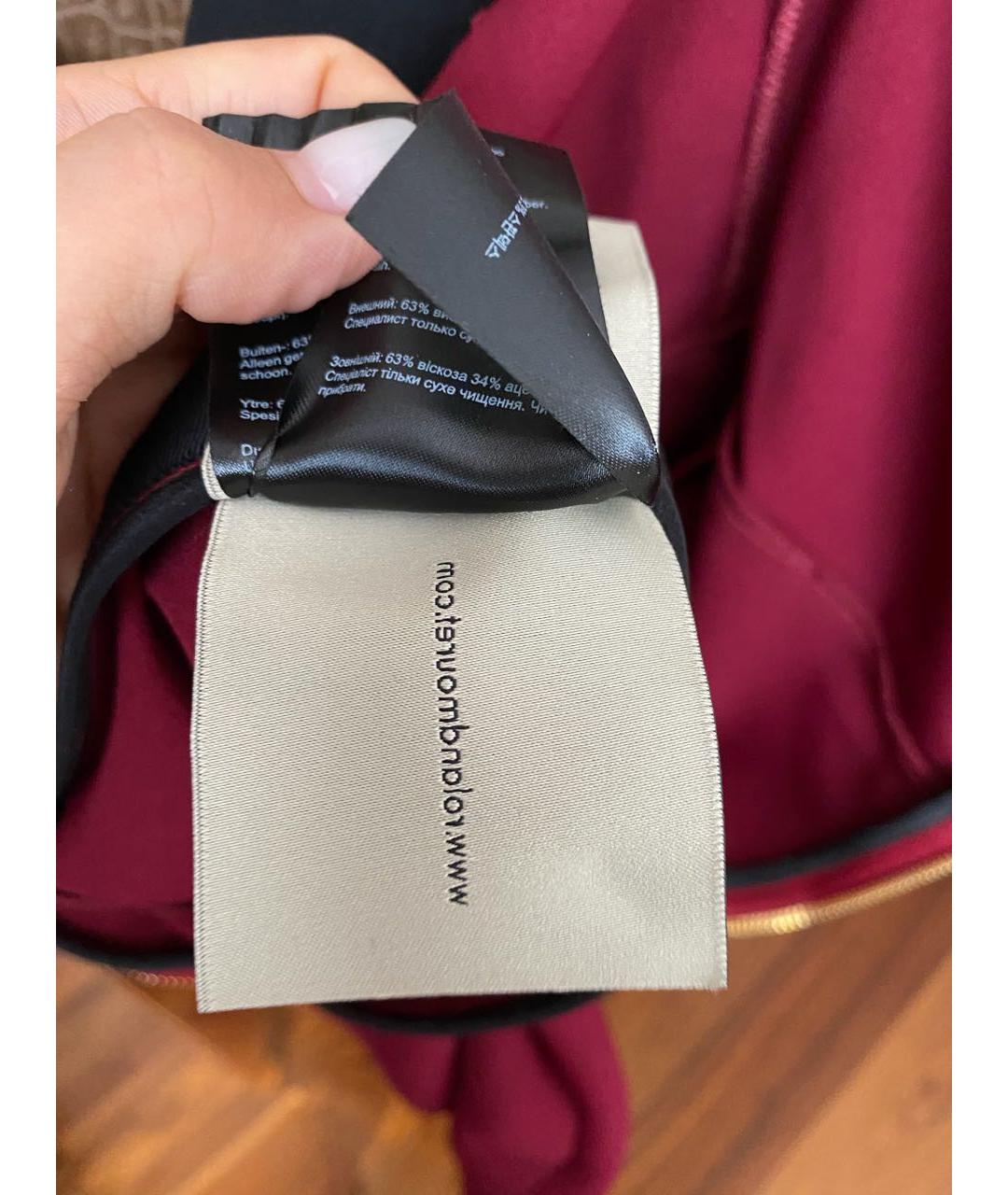 ROLAND MOURET Бордовое вискозное коктейльное платье, фото 5