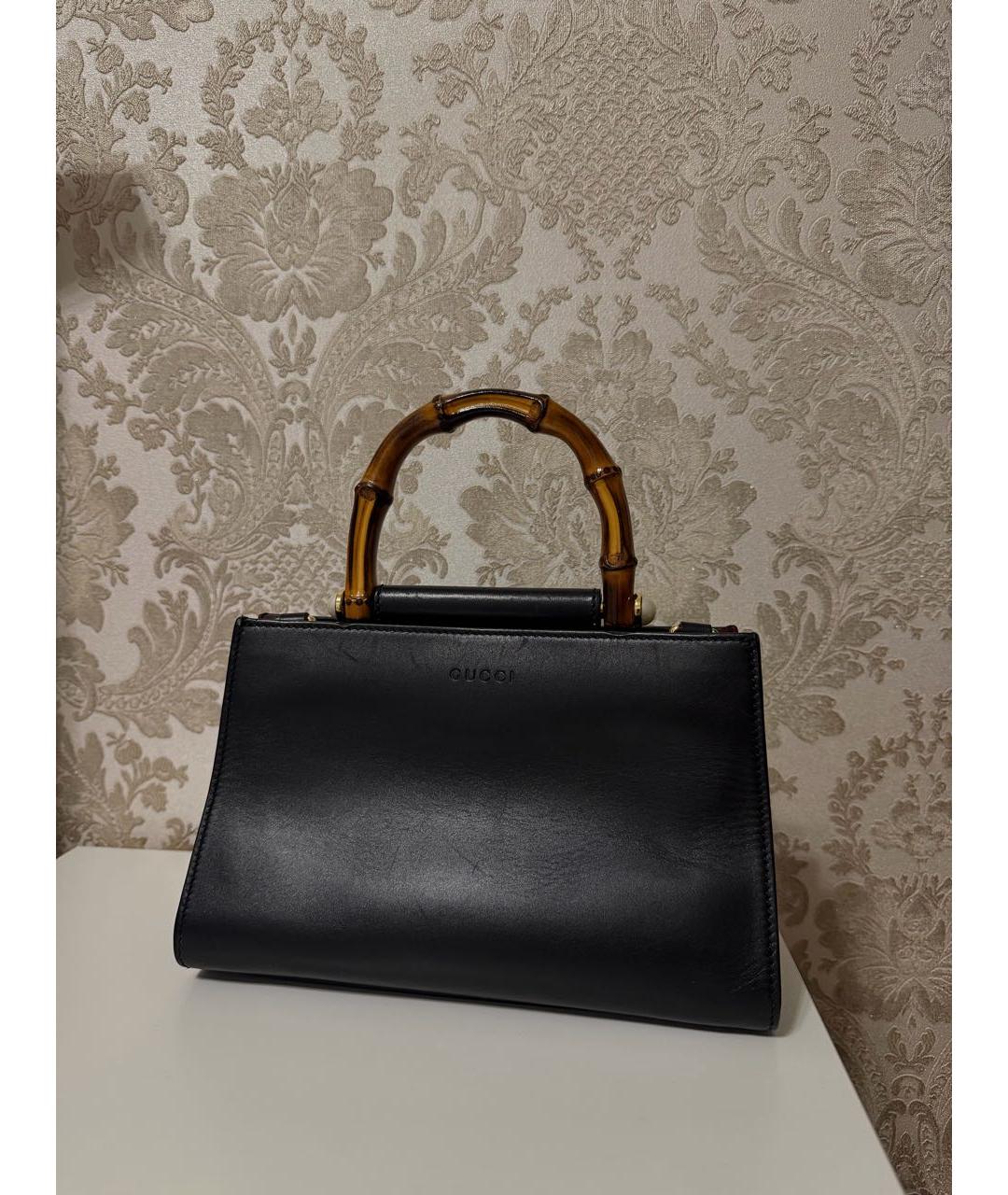 GUCCI Черная кожаная сумка с короткими ручками, фото 8