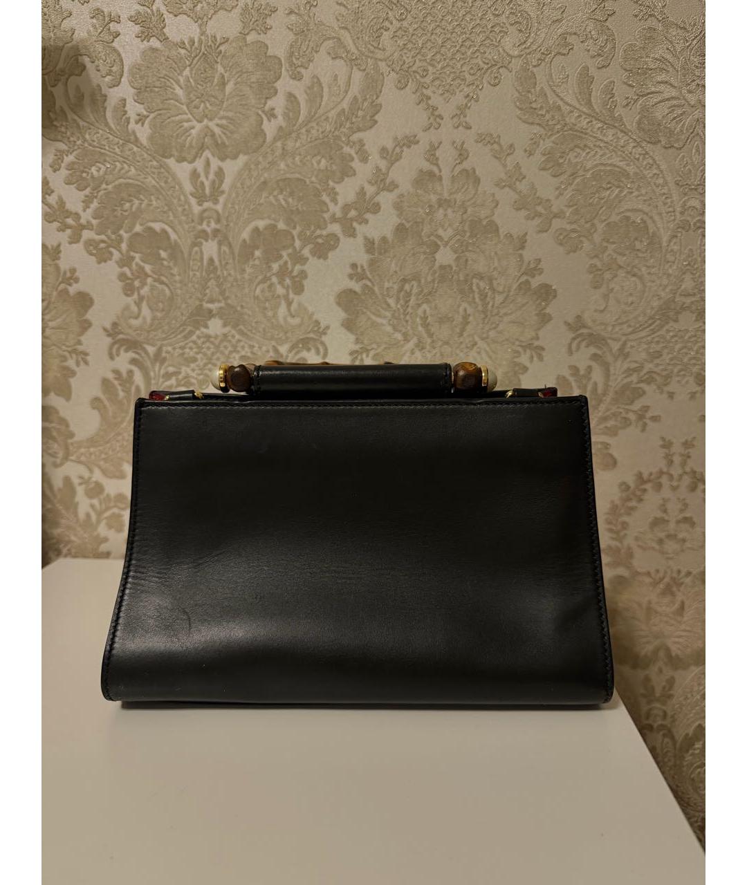 GUCCI Черная кожаная сумка с короткими ручками, фото 2