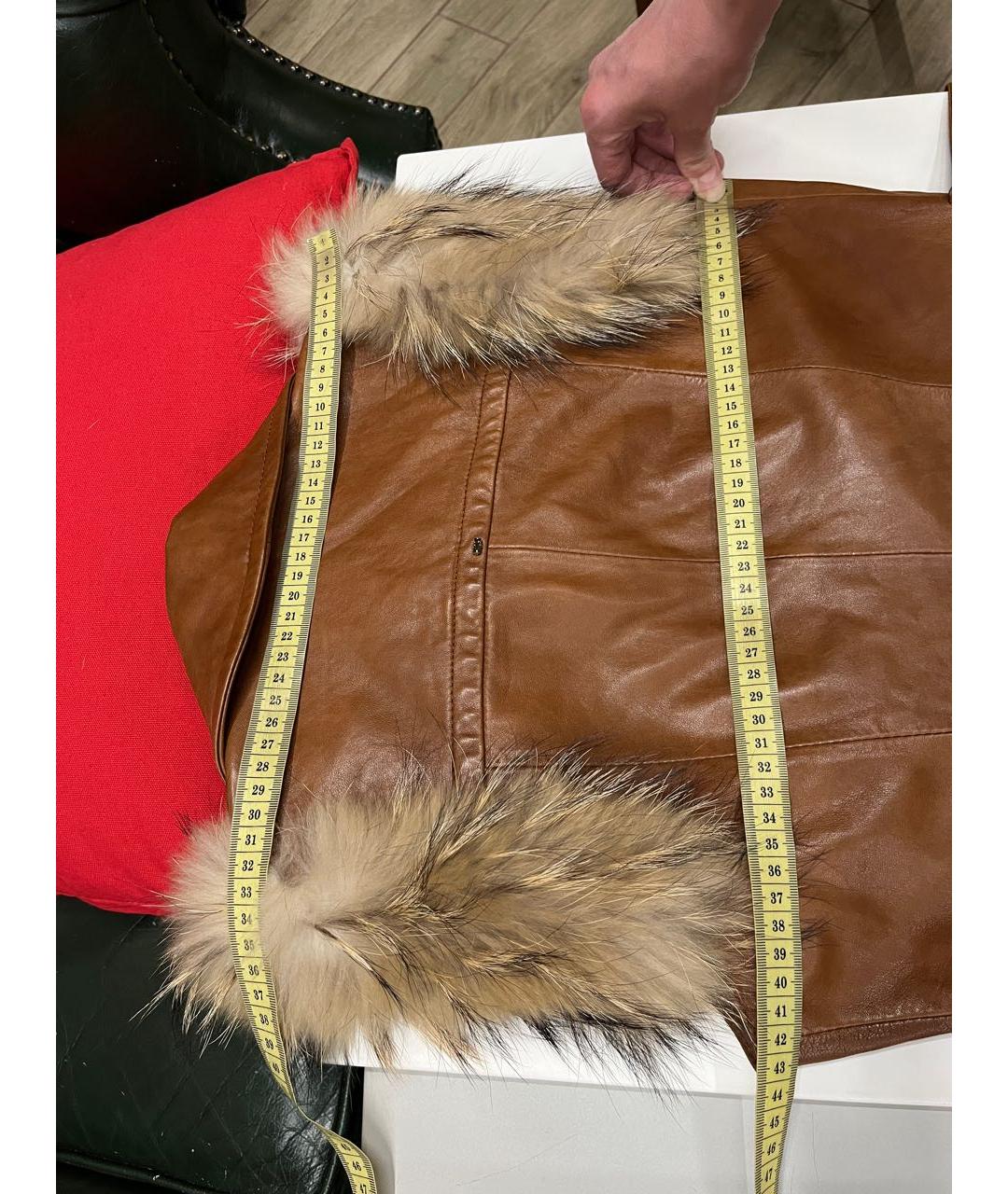 SPORTMAX Коричневый кожаный жилет, фото 3