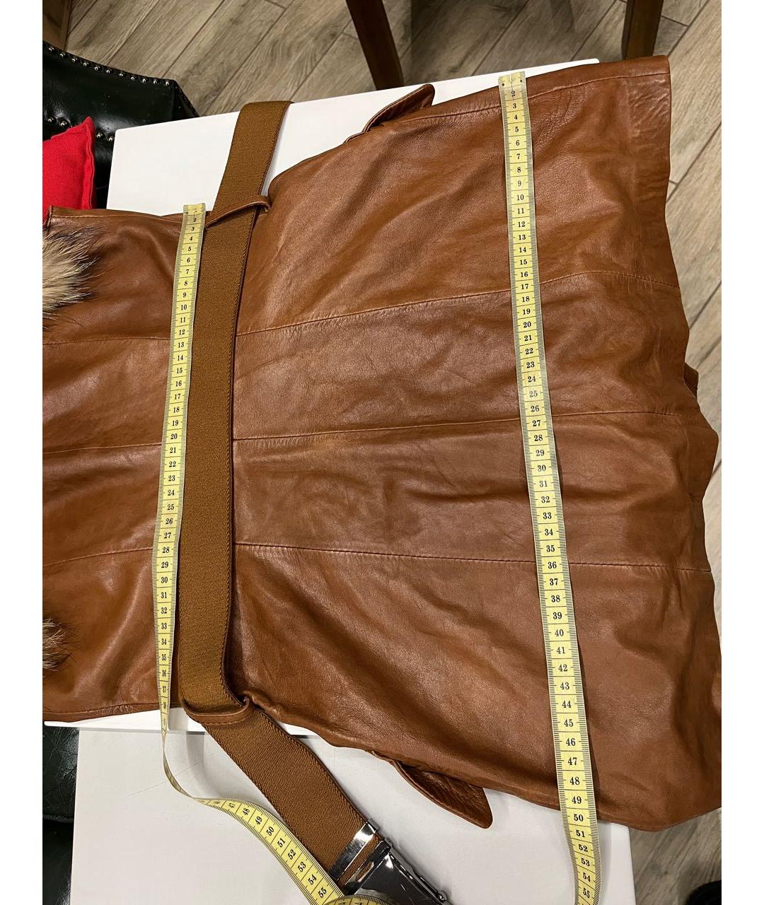 SPORTMAX Коричневый кожаный жилет, фото 2