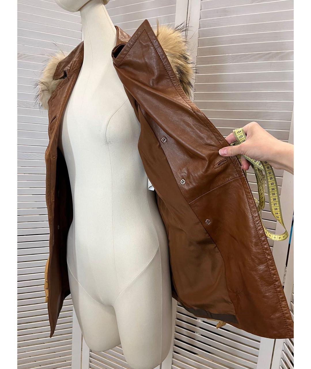SPORTMAX Коричневый кожаный жилет, фото 8