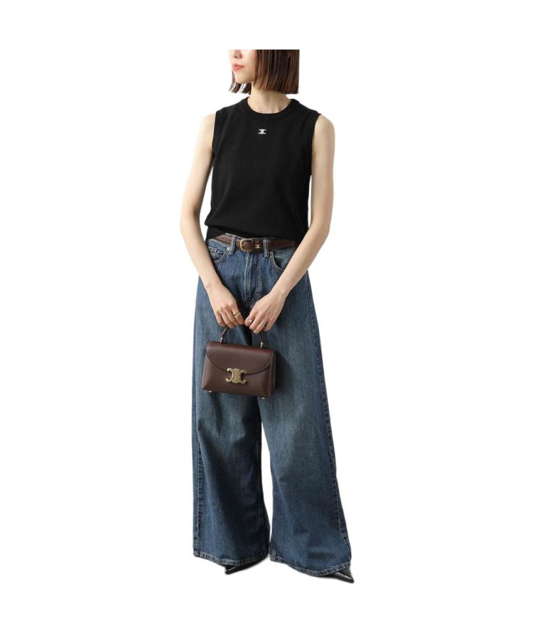 CELINE Черная майка, фото 3