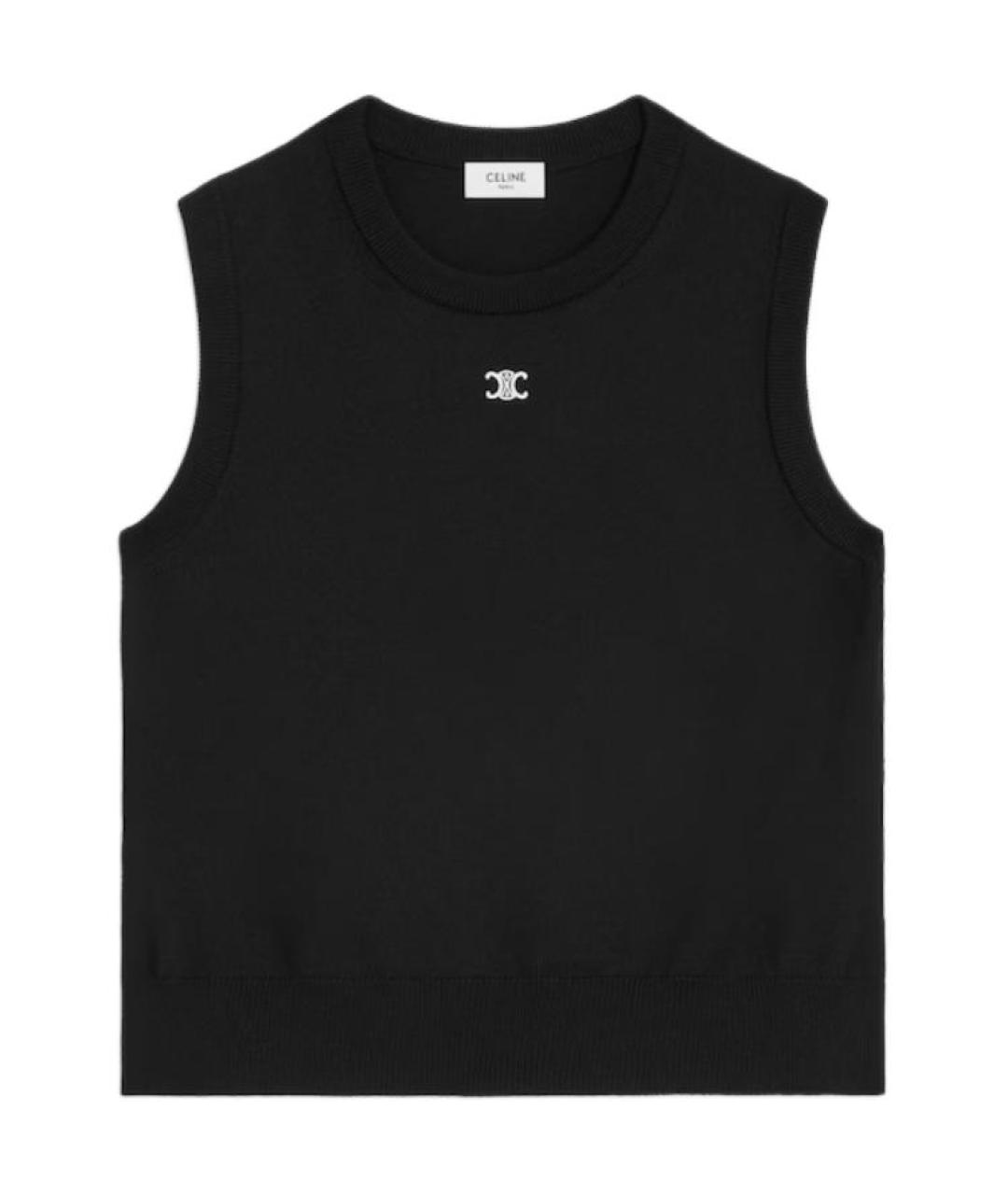 CELINE Черная майка, фото 1