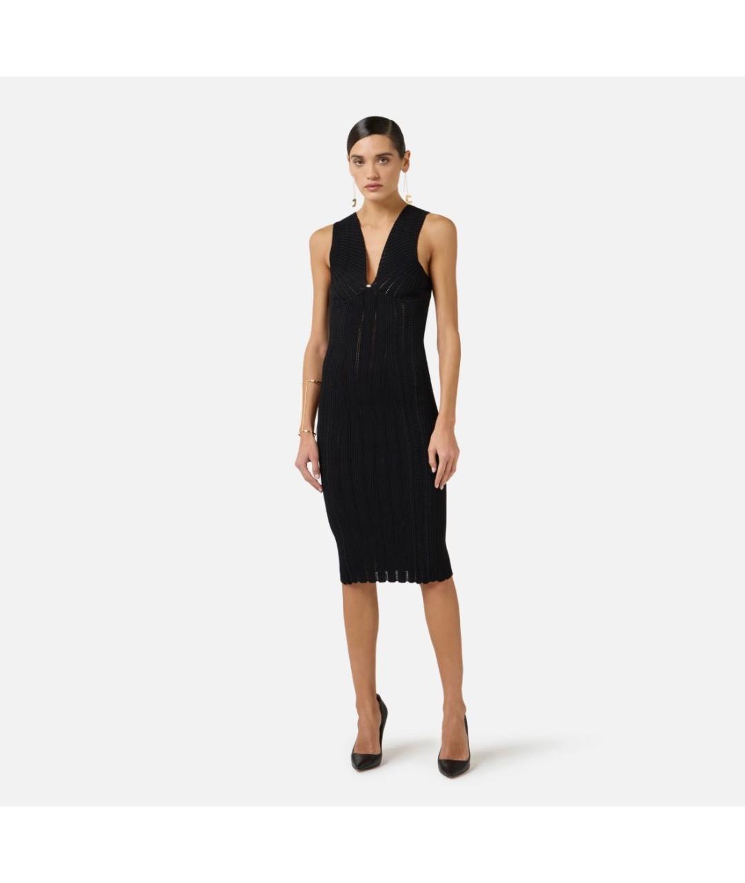 ELISABETTA FRANCHI Черное коктейльное платье, фото 2