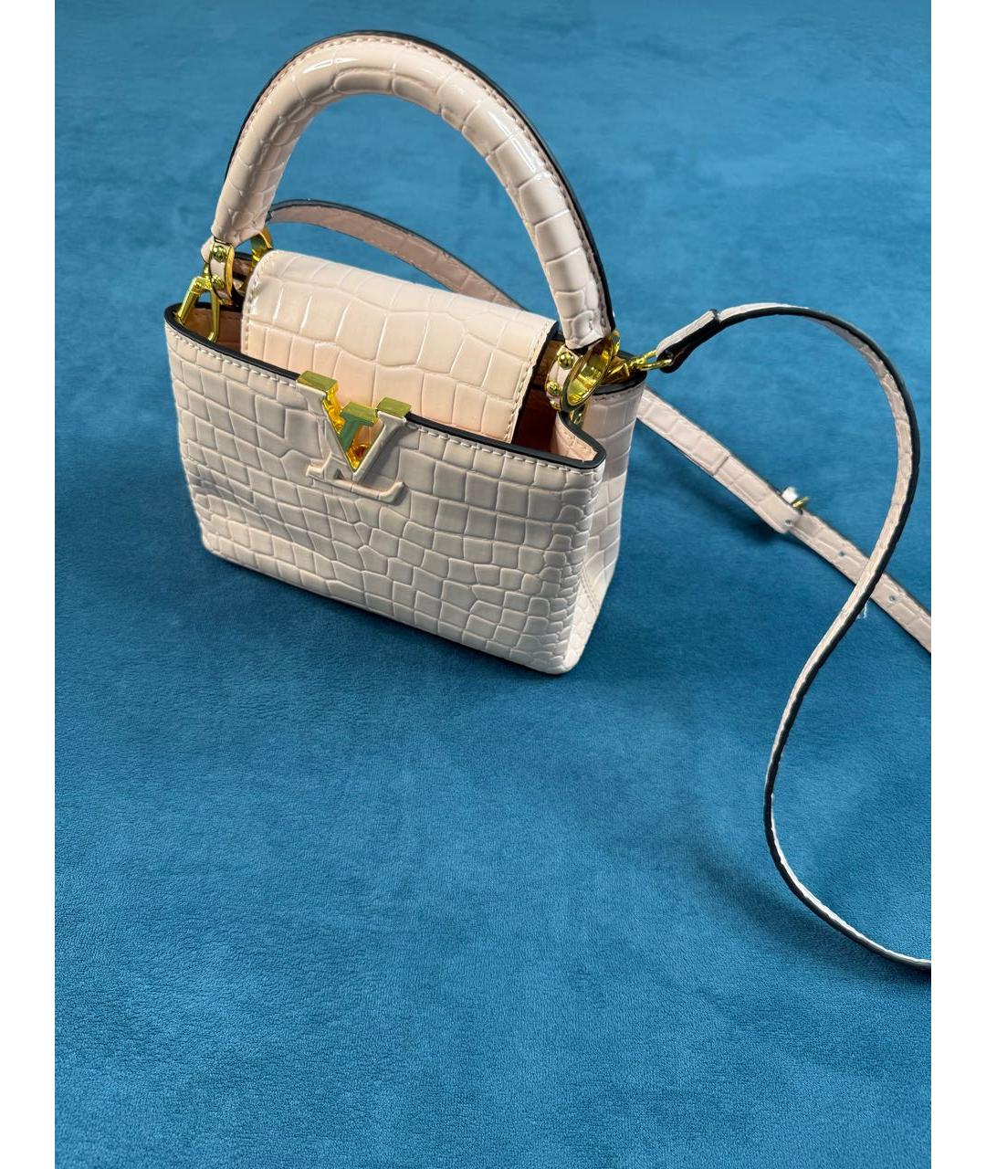 LOUIS VUITTON Бежевая кожаная сумка через плечо, фото 2