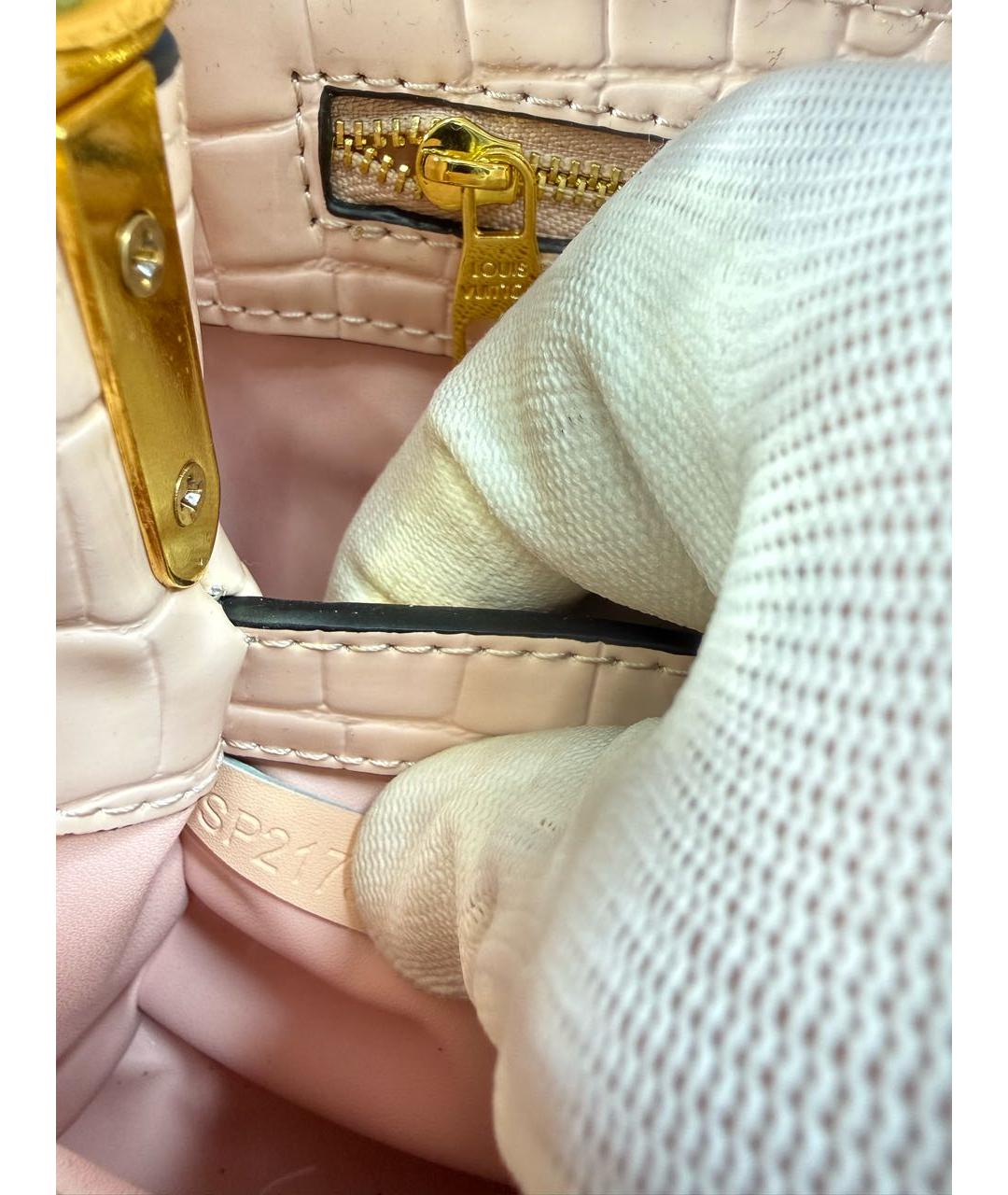 LOUIS VUITTON Бежевая кожаная сумка через плечо, фото 6