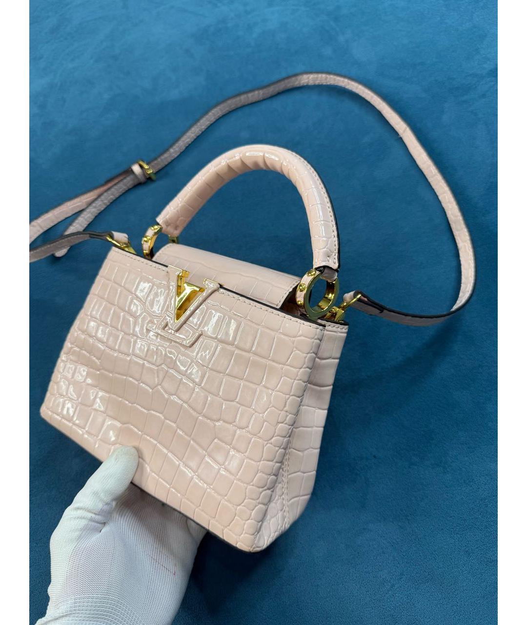 LOUIS VUITTON Бежевая кожаная сумка через плечо, фото 3